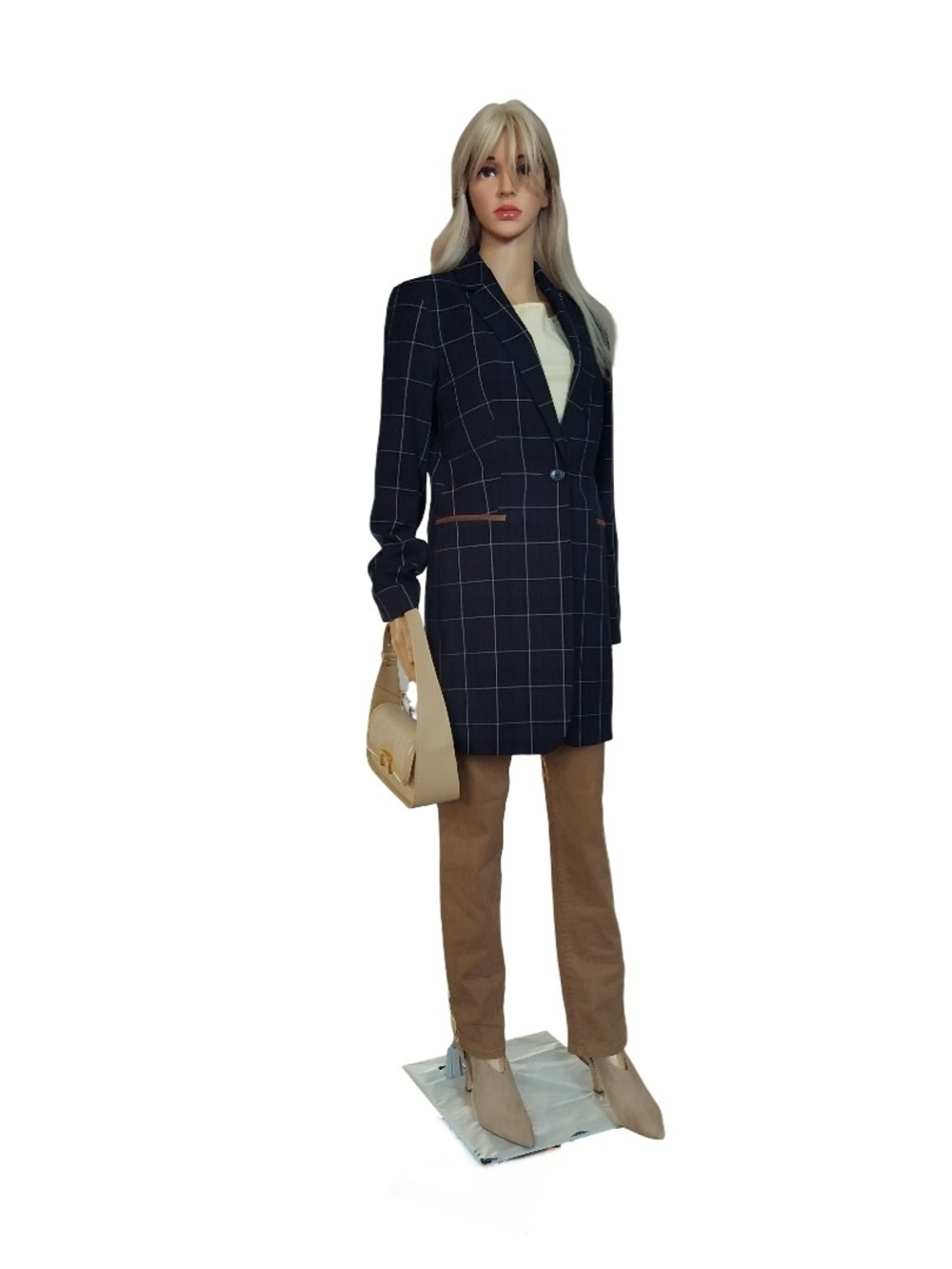 Tommy Hilfiger Single Breasted Navy Blue With Stripes Blazer Size 6 NWT